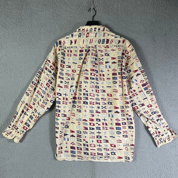 Tommy Hilfiger‎ Men’s Vintage Nautical Flag Button Shirt Size M Sailing Prep - Picture 8 of 10